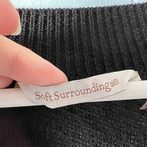 Soft surroundings alpaca wool blend black sweater textured soft cozy warm fall - Picture 5 of 9